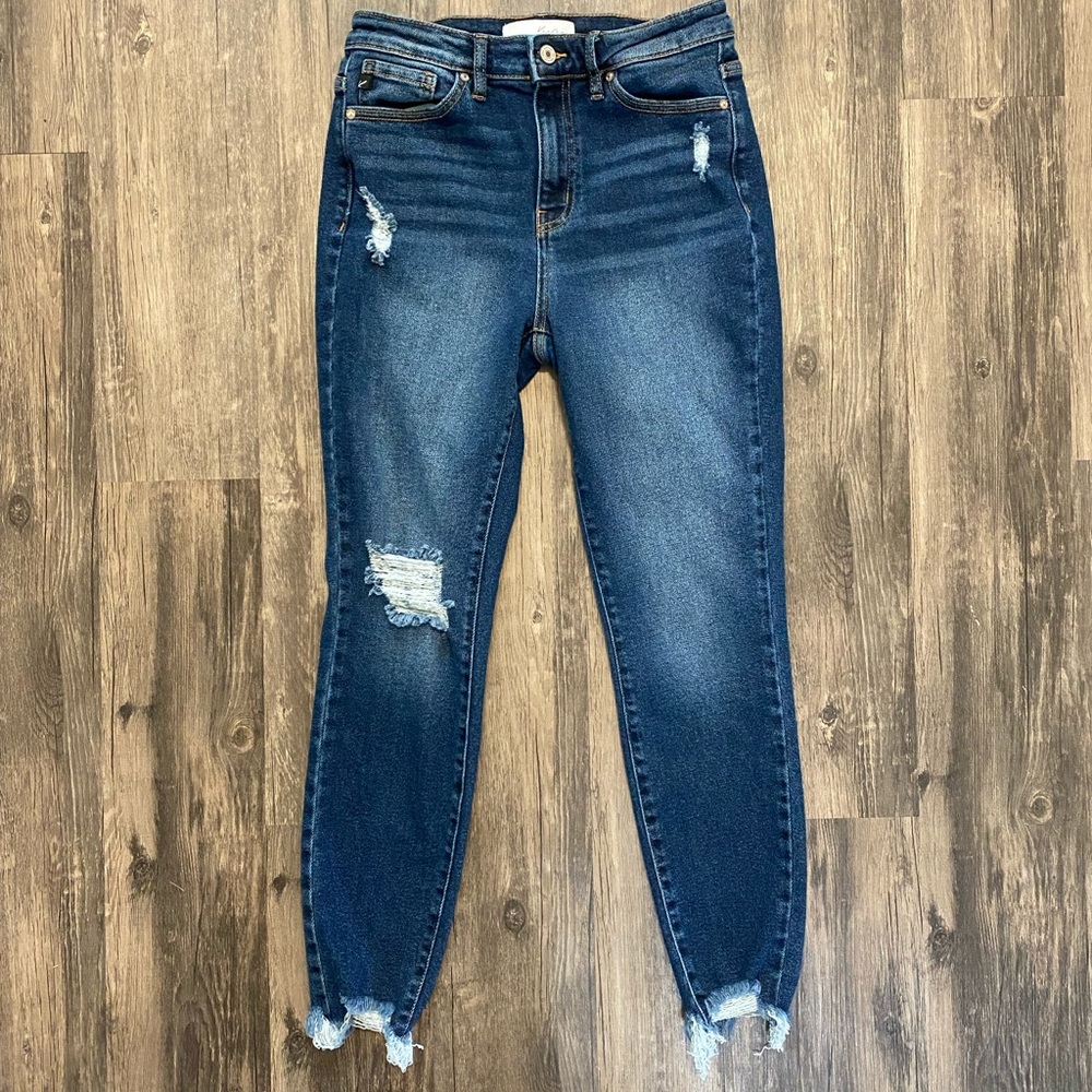 KanCan Darkwash Minimal Destructed Denim